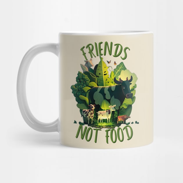 Friends, Not Food Vegan T-Shirt - Show Your Commitment to Animal Rights in Style by Snoe